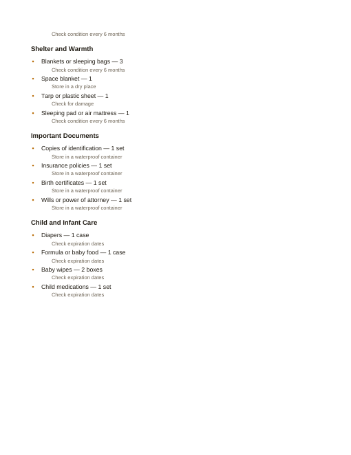 Sample water-storage math page from the playbook